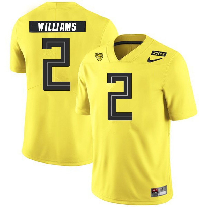 Men #2 Devon Williams Oregon Ducks College Football Jerseys Sale-Yellow